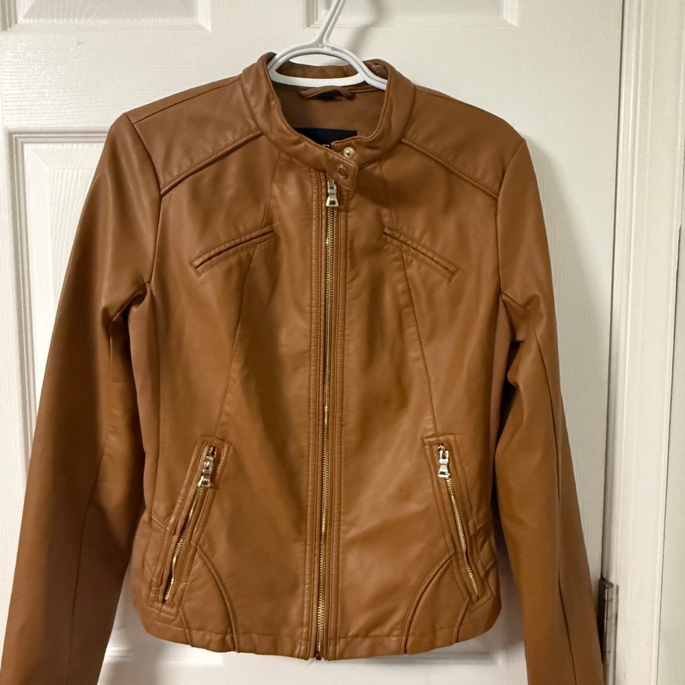 Guess Women's Tan Leather Jacket